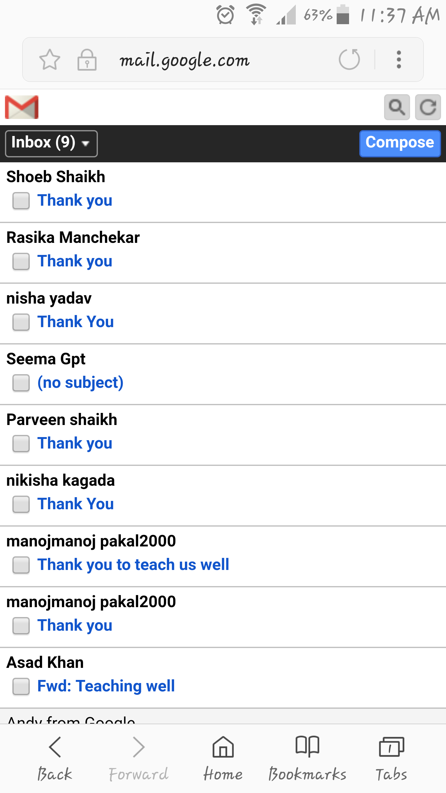 Gmail First Homework